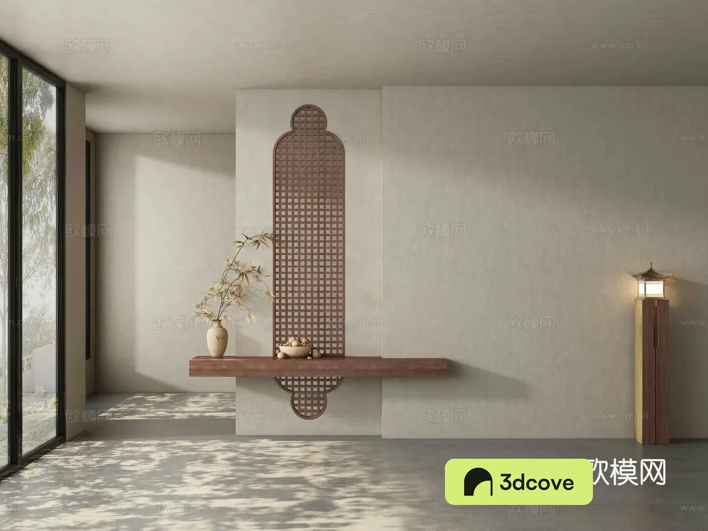 Modern tea room background wall