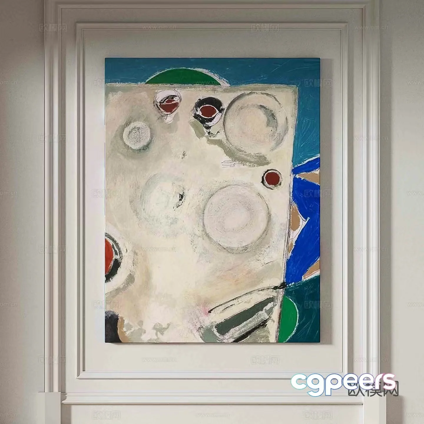 Modern minimalist painting Abstract painting Oil painting 3d model