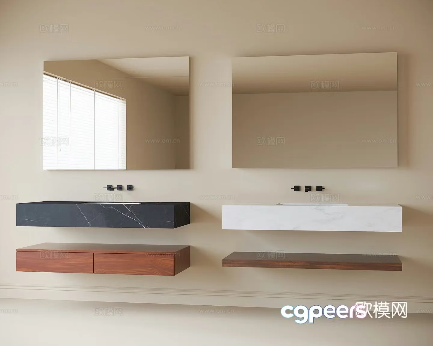 Modern bathroom cabinet bathroom cabinet bathroom cabinet mirror 3d model