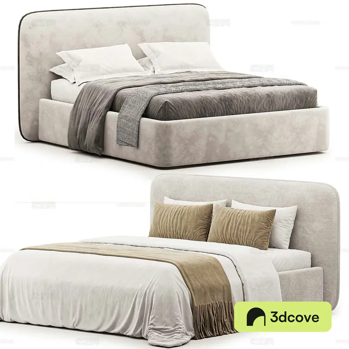 Barry fabric double bed