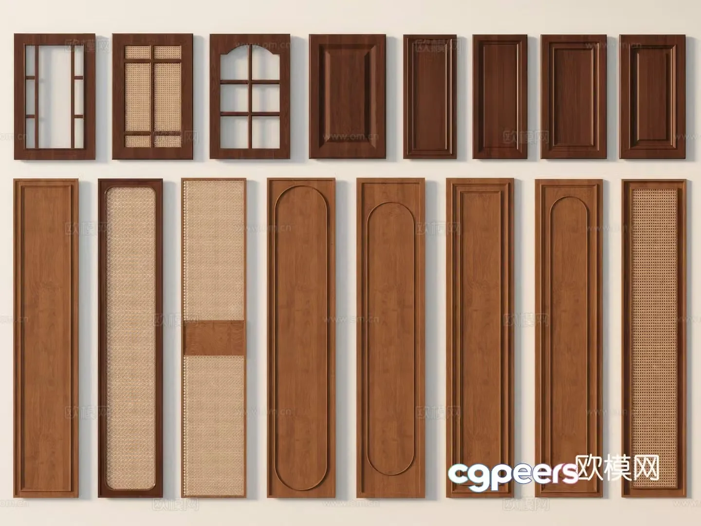 Medieval style cabinet door rattan cabinet door 3d model