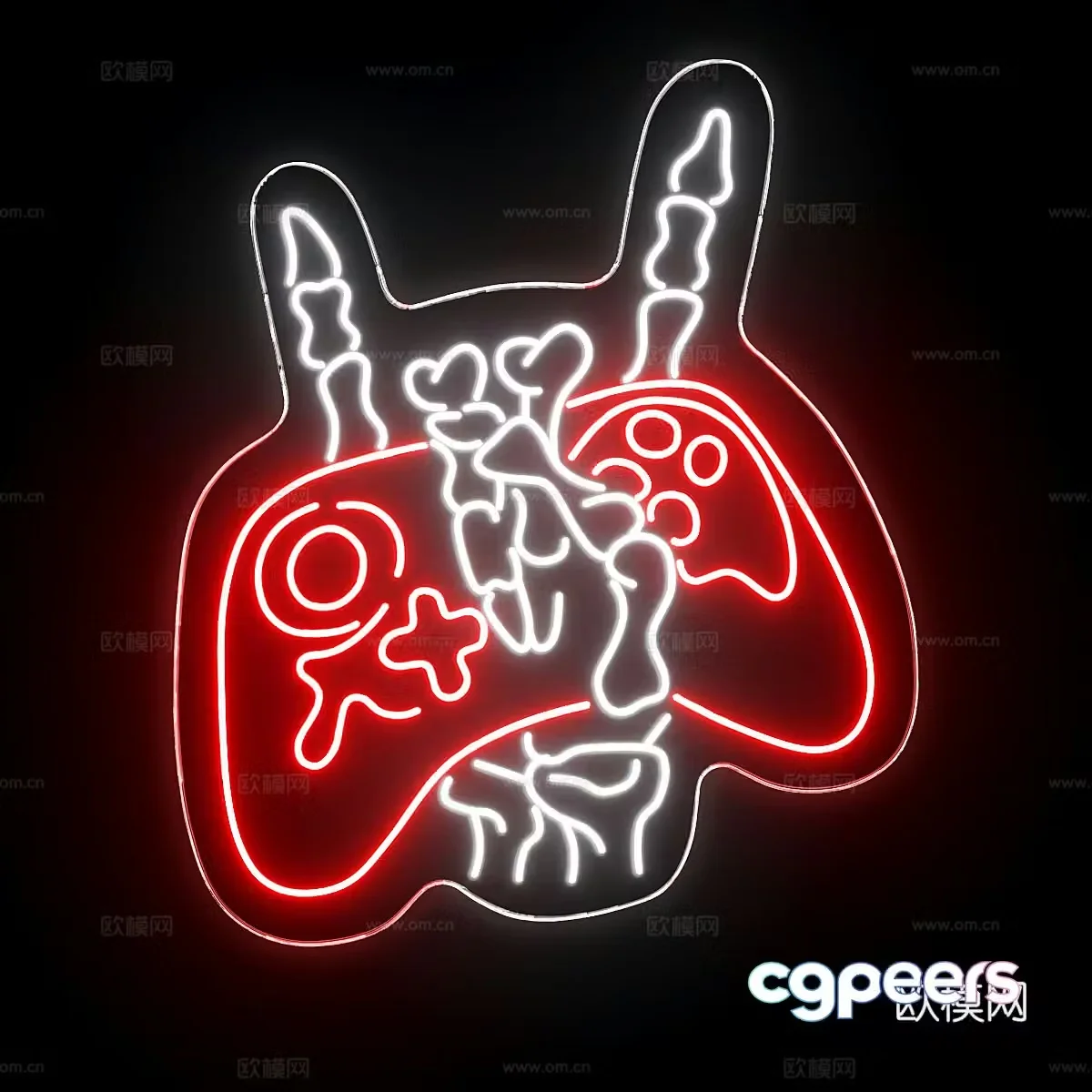 Modern neon light 3d model