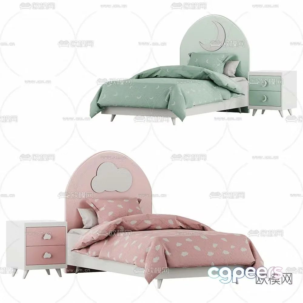 Nordic children’s bed 3d model