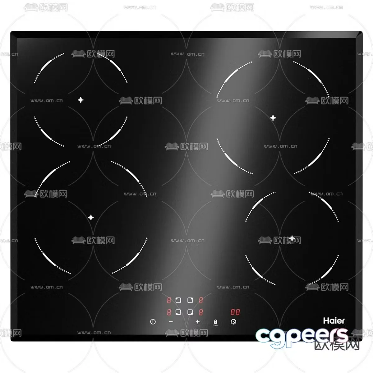 Induction cooker stove 3D model