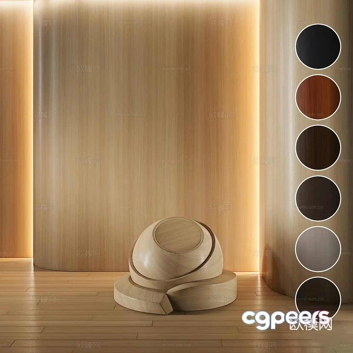 Wooden veneer material 3D model