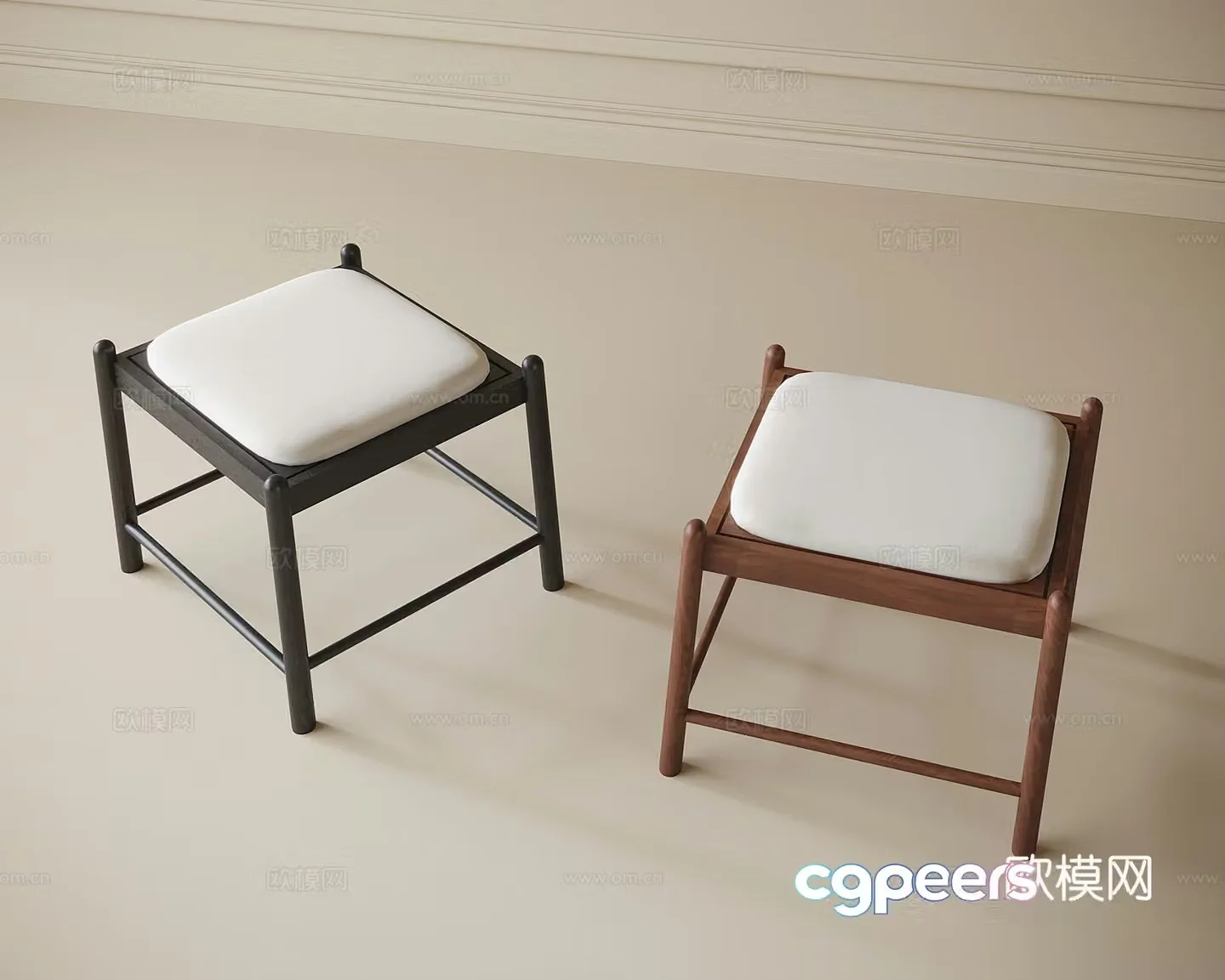 Modern stool shoe changing stool dressing stool 3d model