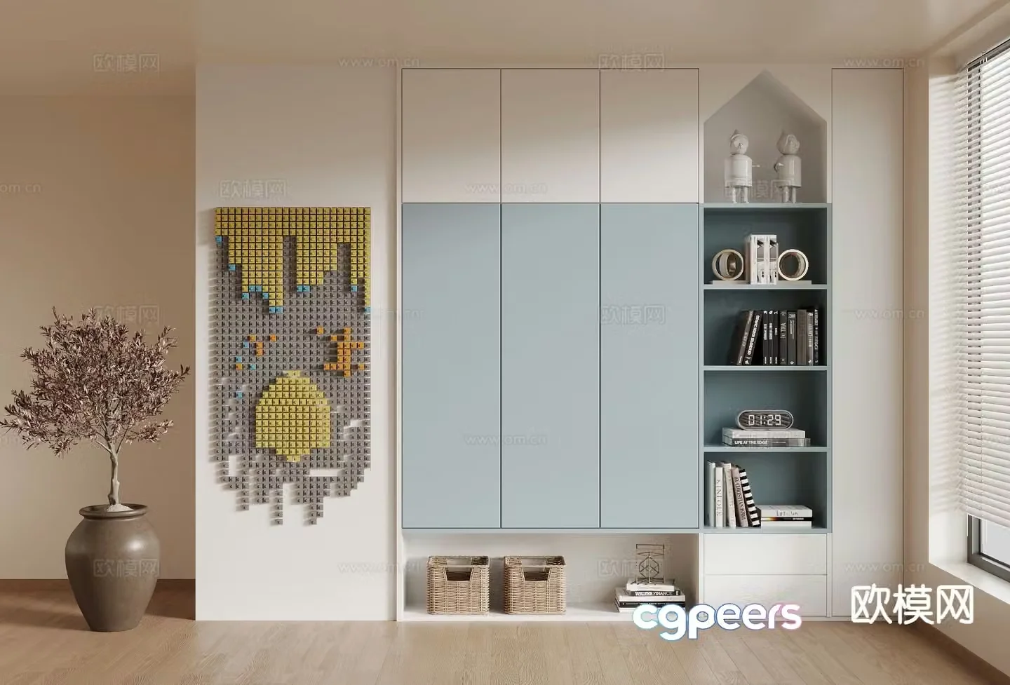 Modern children’s wardrobe 3d model