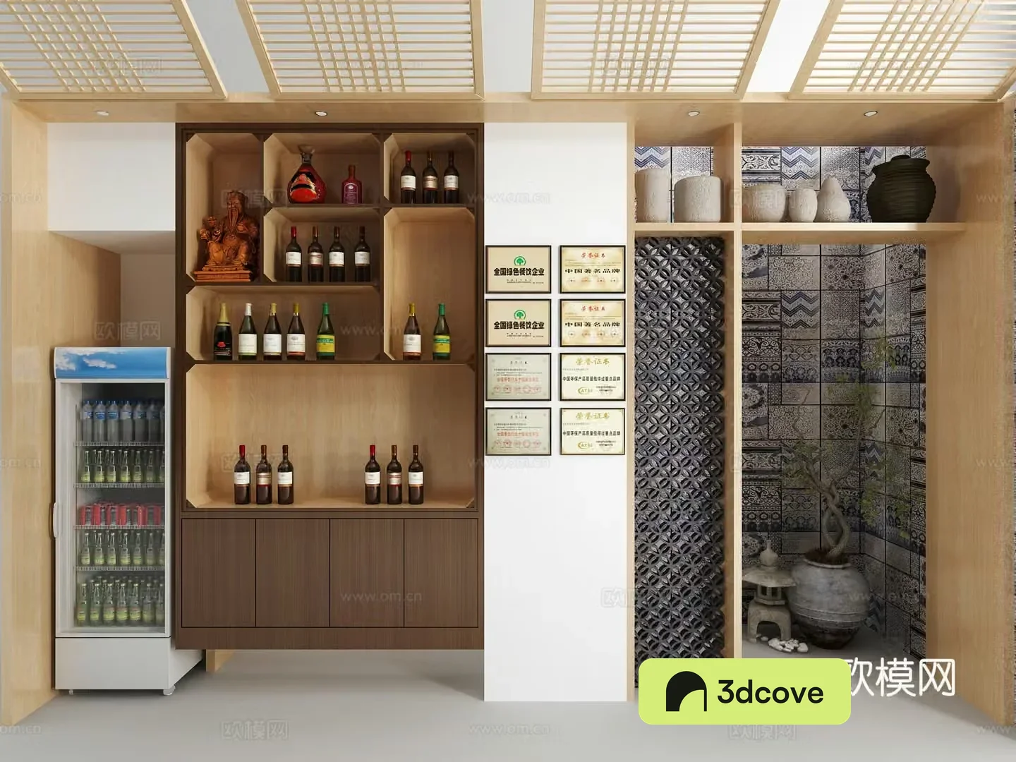 Chinese style bar wine cabinet