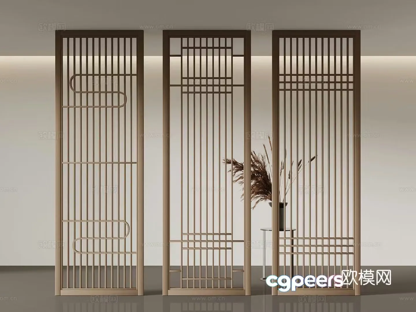 New Chinese-style screen partition 3D model