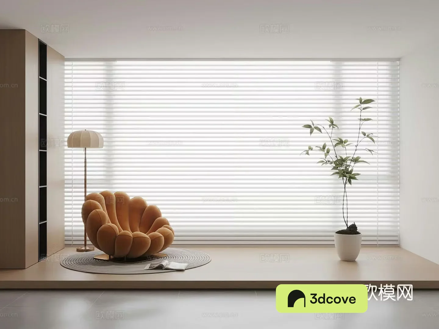 Modern lazy sofa green plant