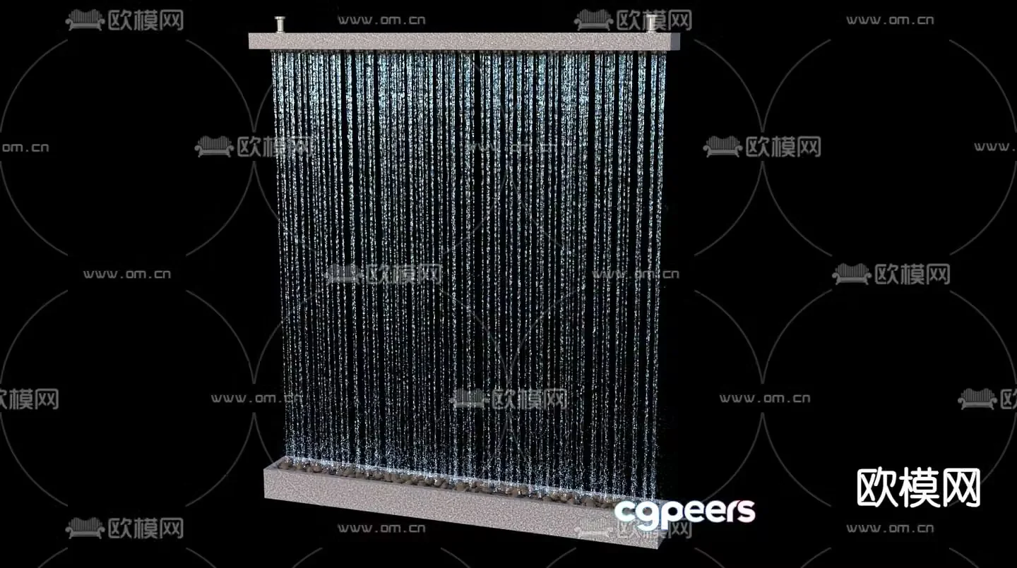 water curtain waterfall flowing water water curtain 3d model