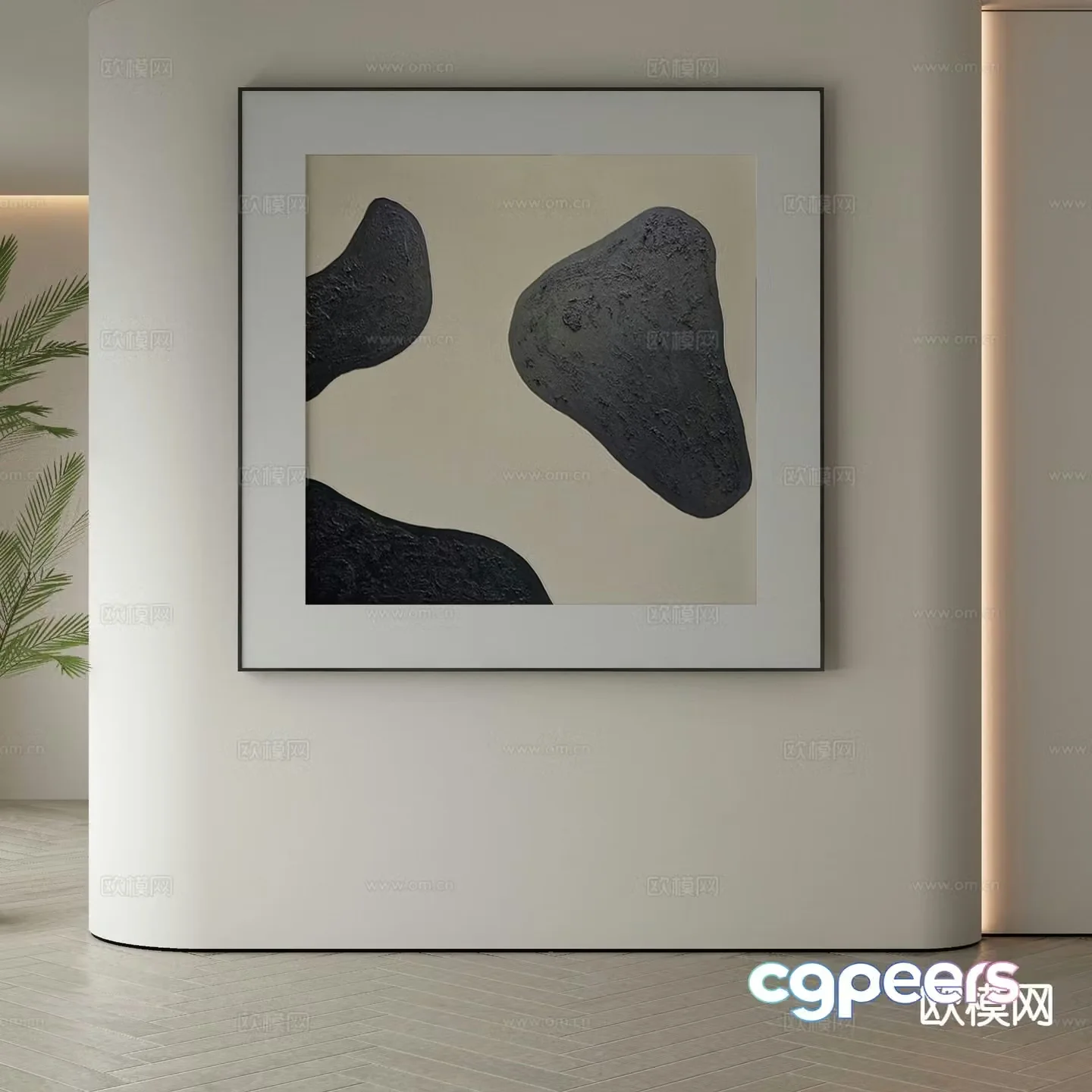 Modern art painting texture painting decorative painting 3d model