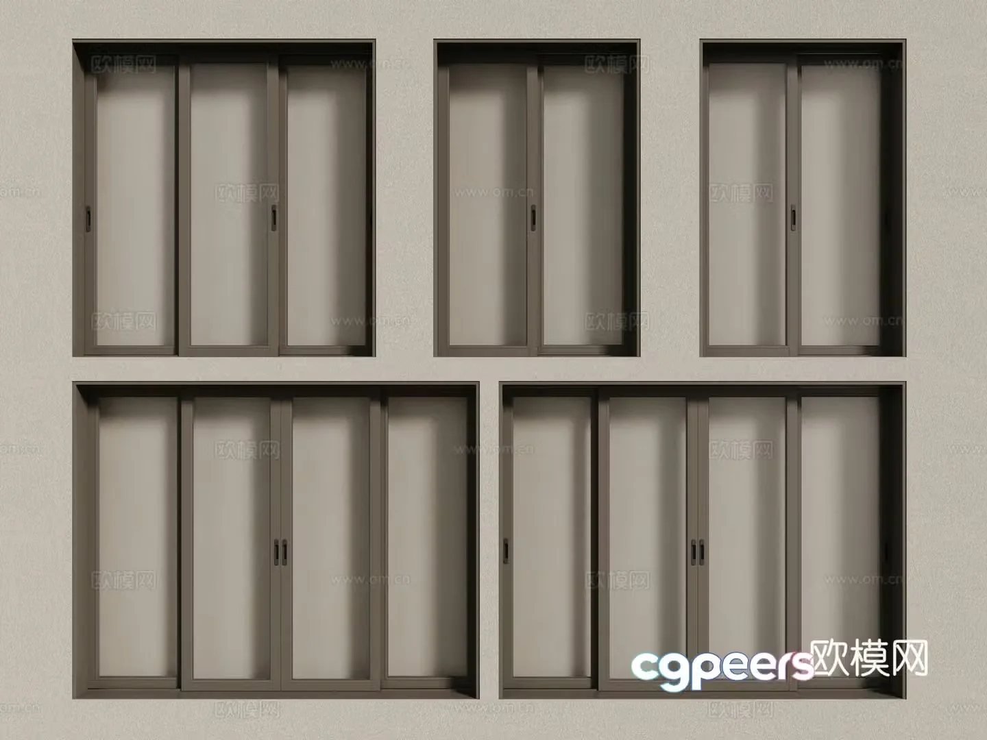 Modern windows aluminum alloy windows casement windows floor-to-ceiling windows 3d model