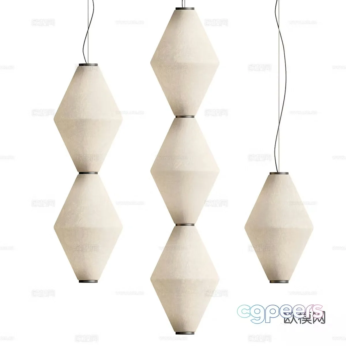 New Chinese style decorative chandelier 3D model