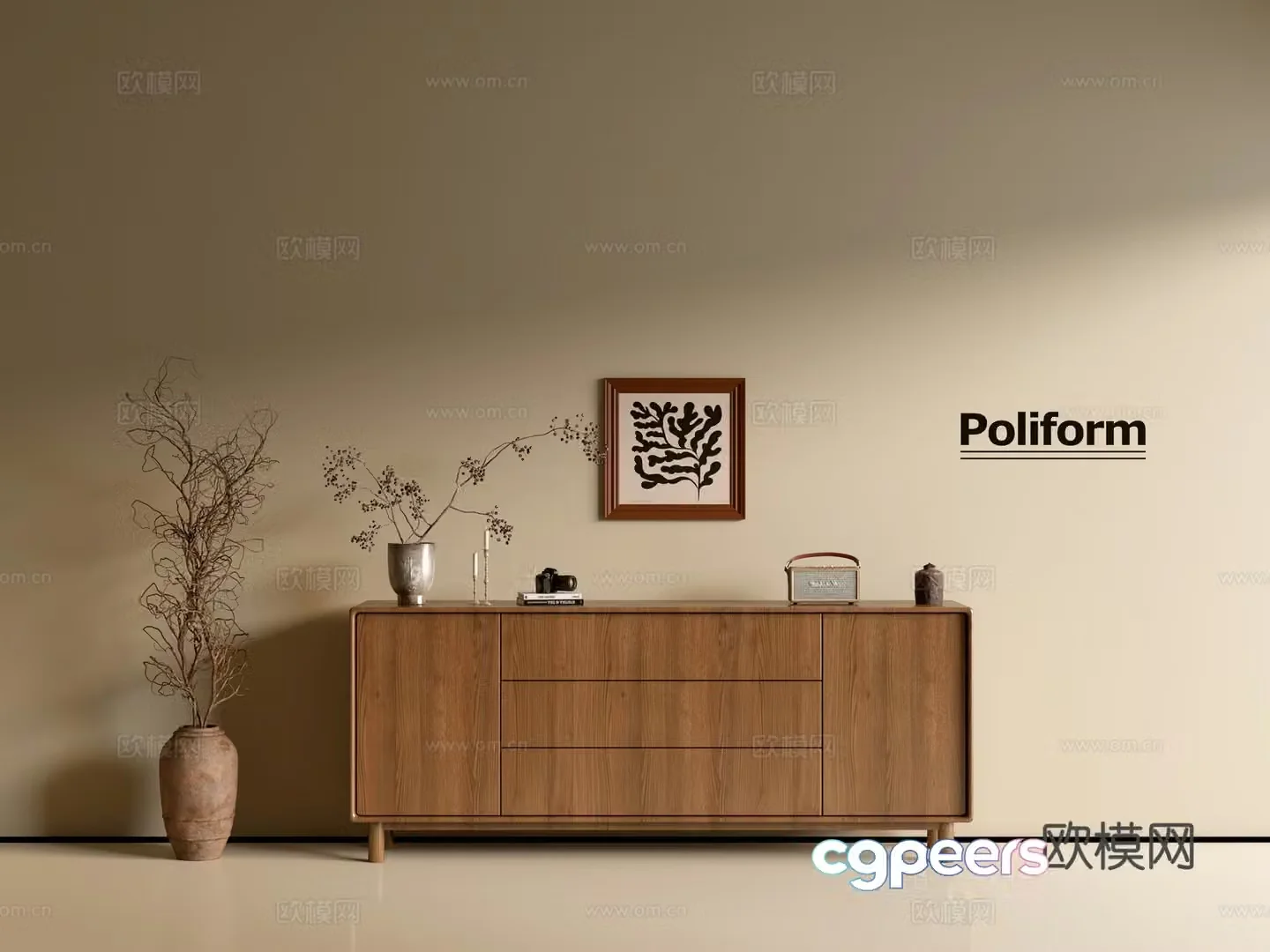 Modern wood grain cabinet ins wind minimalist wind cabinet whole cabinet sideboard balcony cabinet storage 3D model