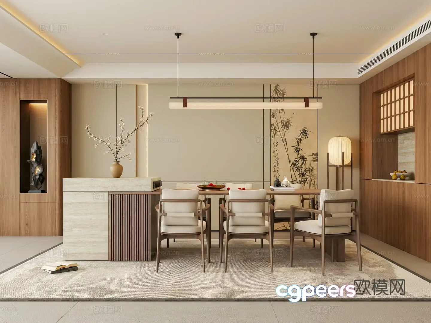 Zen New Chinese Home Restaurant 3D Model