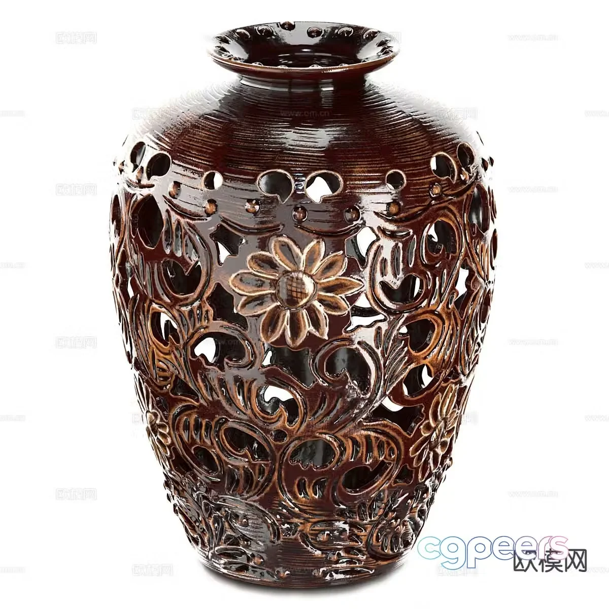 New Chinese style porcelain vase 3d model