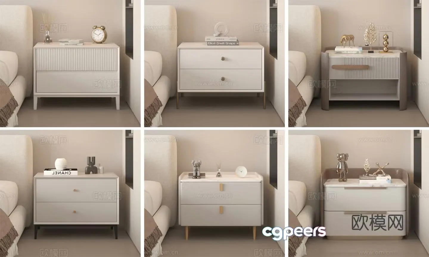 Modern bedside table 3d model