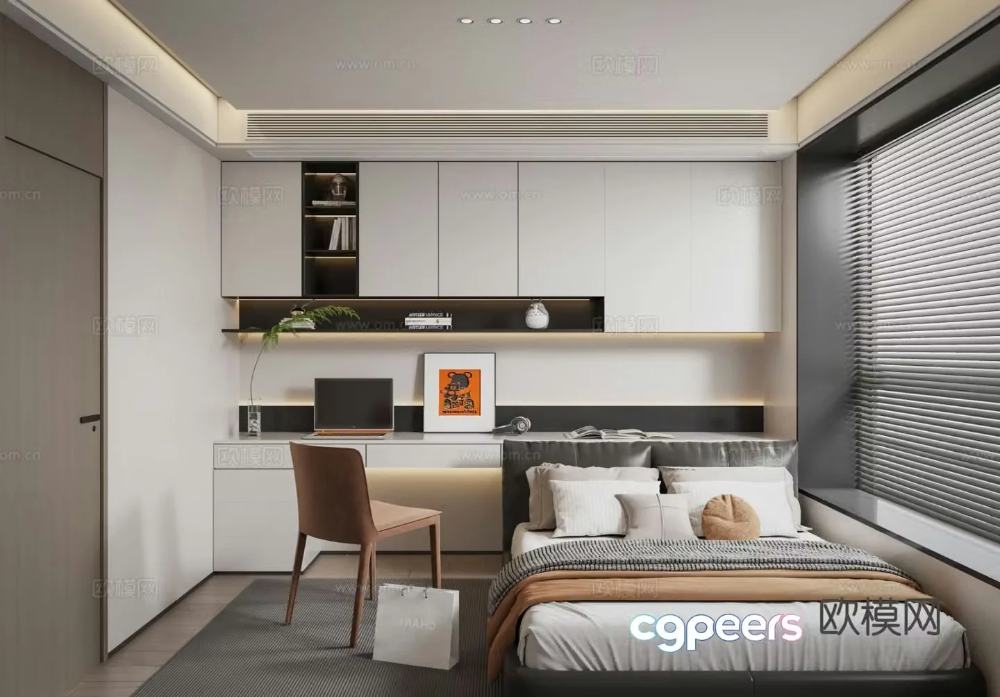 Modern tatami bedroom 3d model