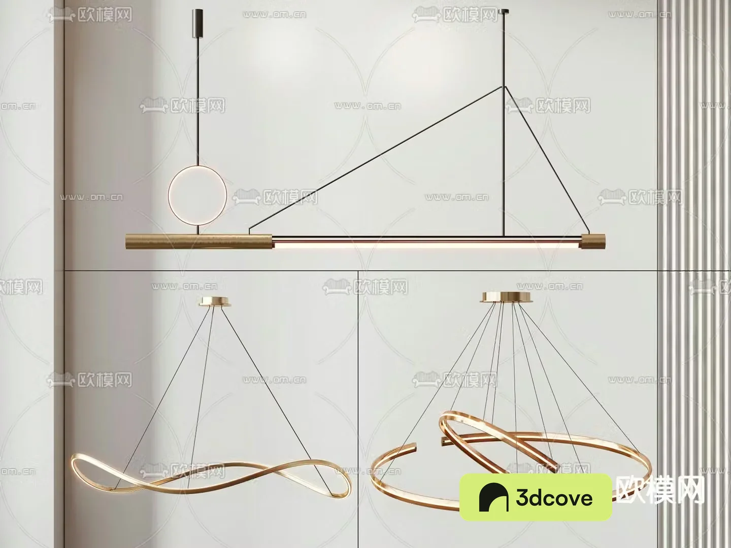 Light luxury chandelier straight chandelier