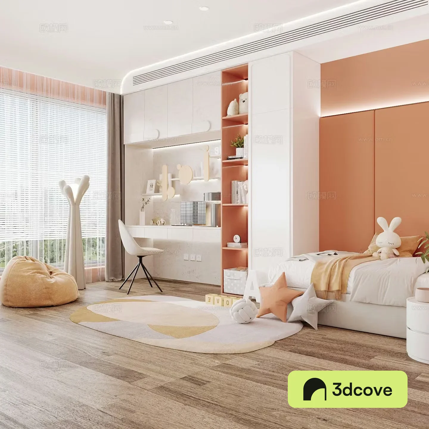 Modern children’s room boy’s room girl’s room children’s bed children’s wardrobe children’s desk