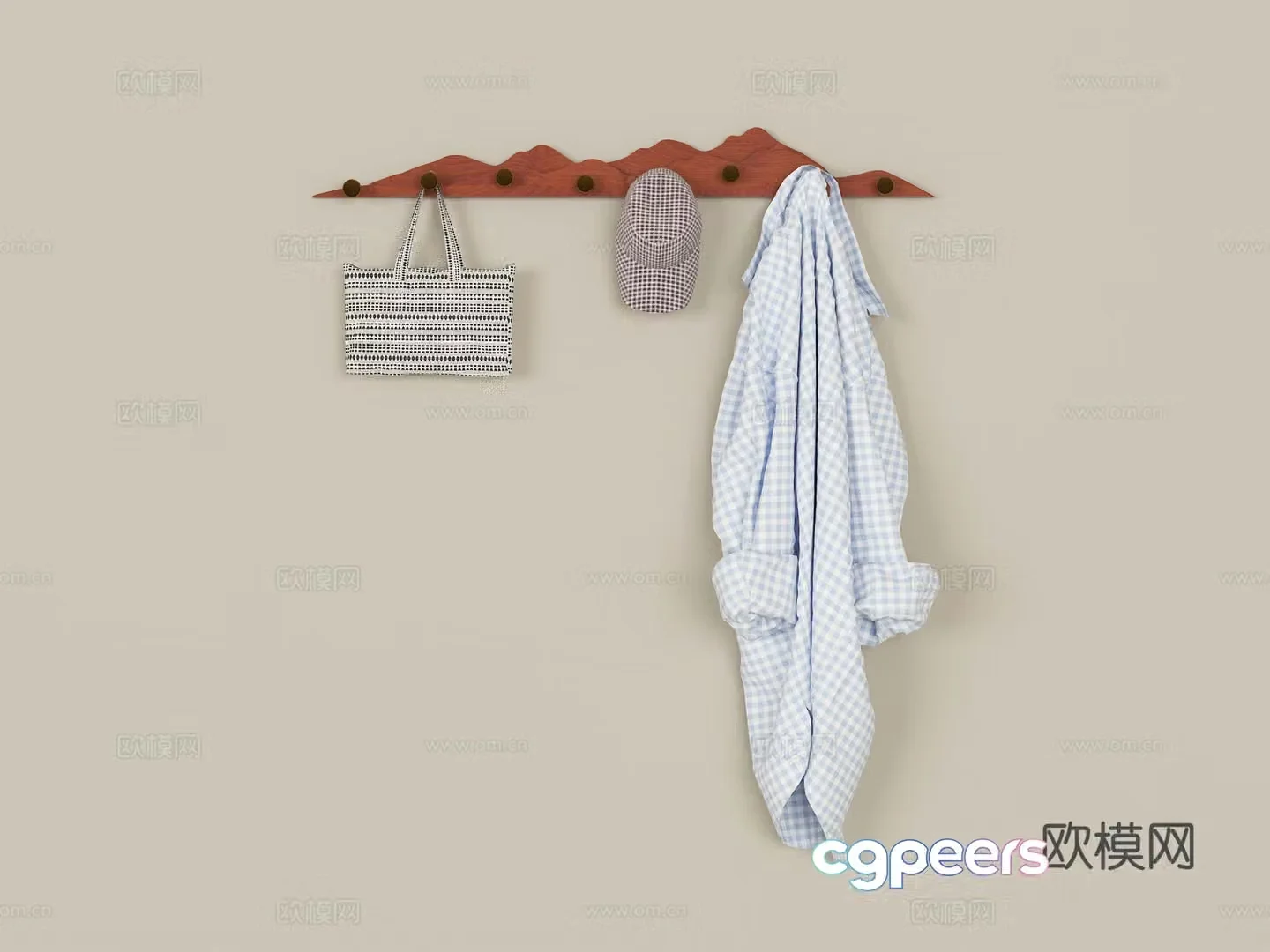 Modern minimalist coat hook 3D model