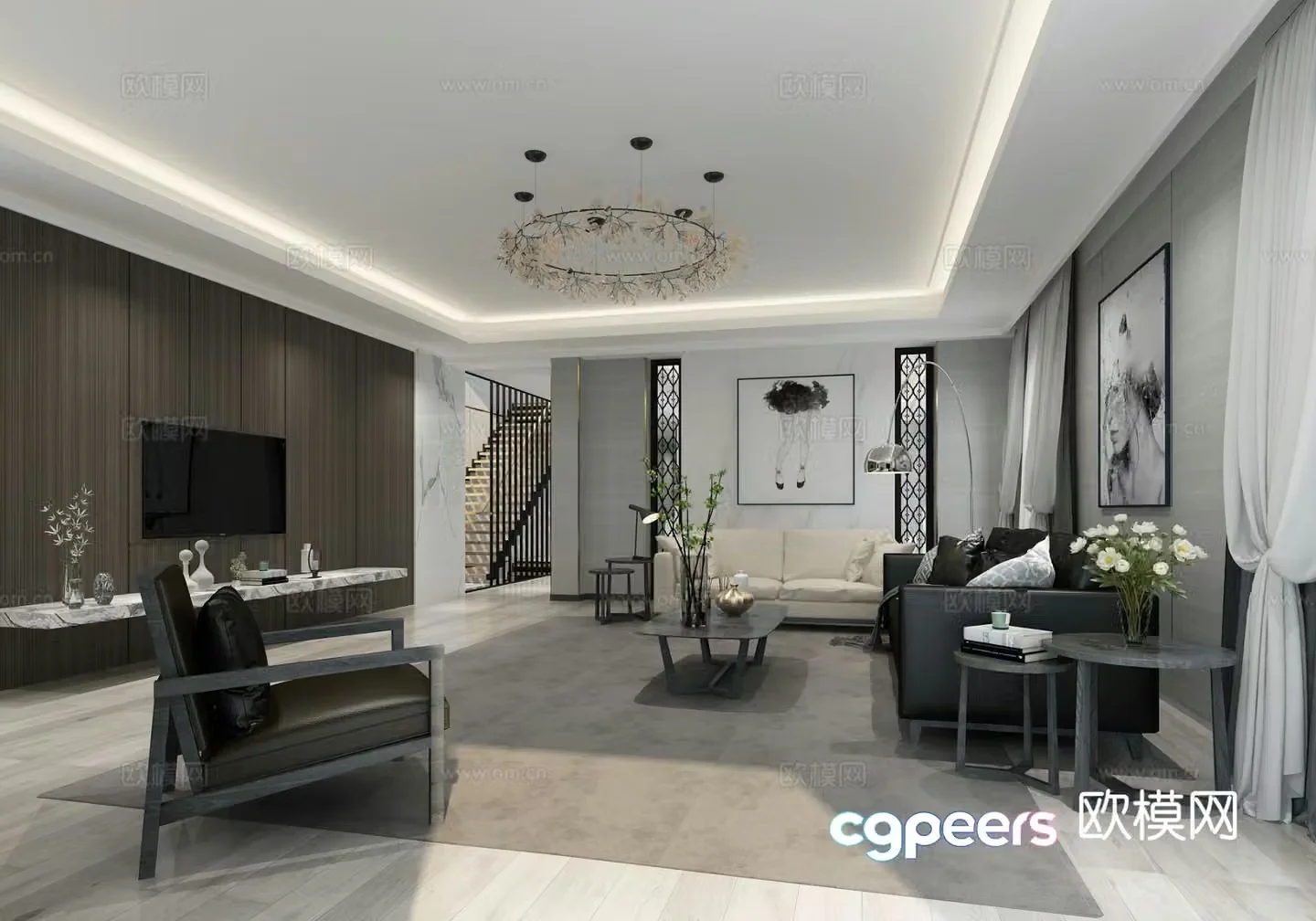 Modern living room 3d model