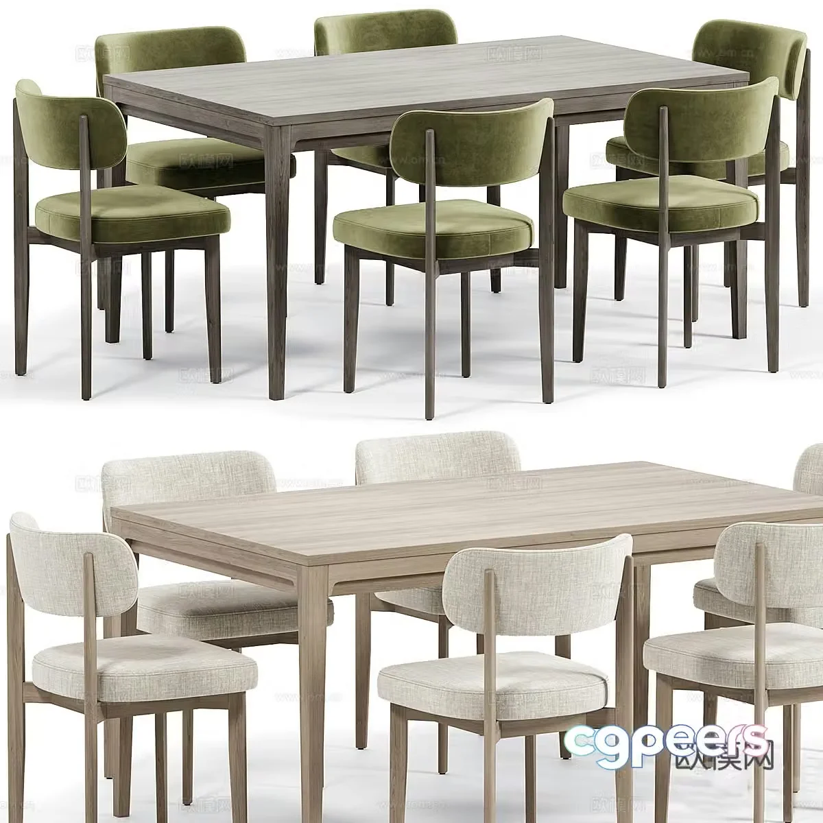 New Chinese dining table and chair 3D model