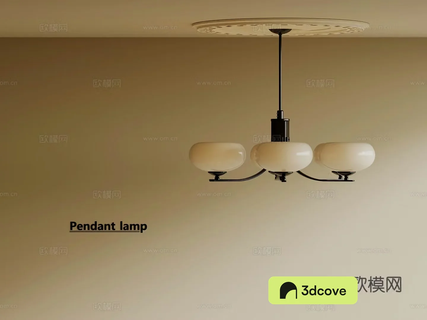 Middle-aged chandelier Multi-head chandelier 3d model