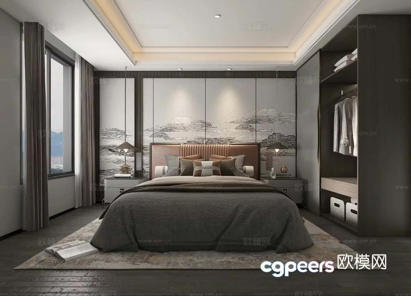New Chinese style bedroom master bedroom 3D model