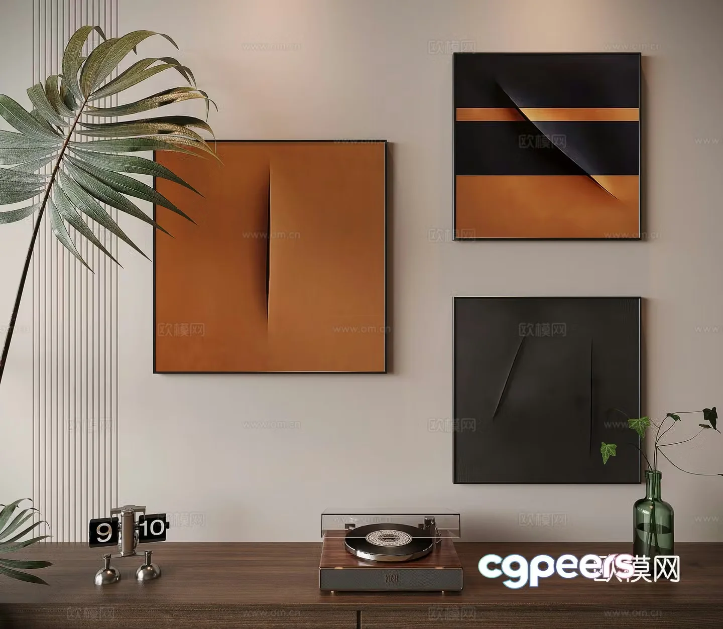 Modern minimalist decorative painting 3d model