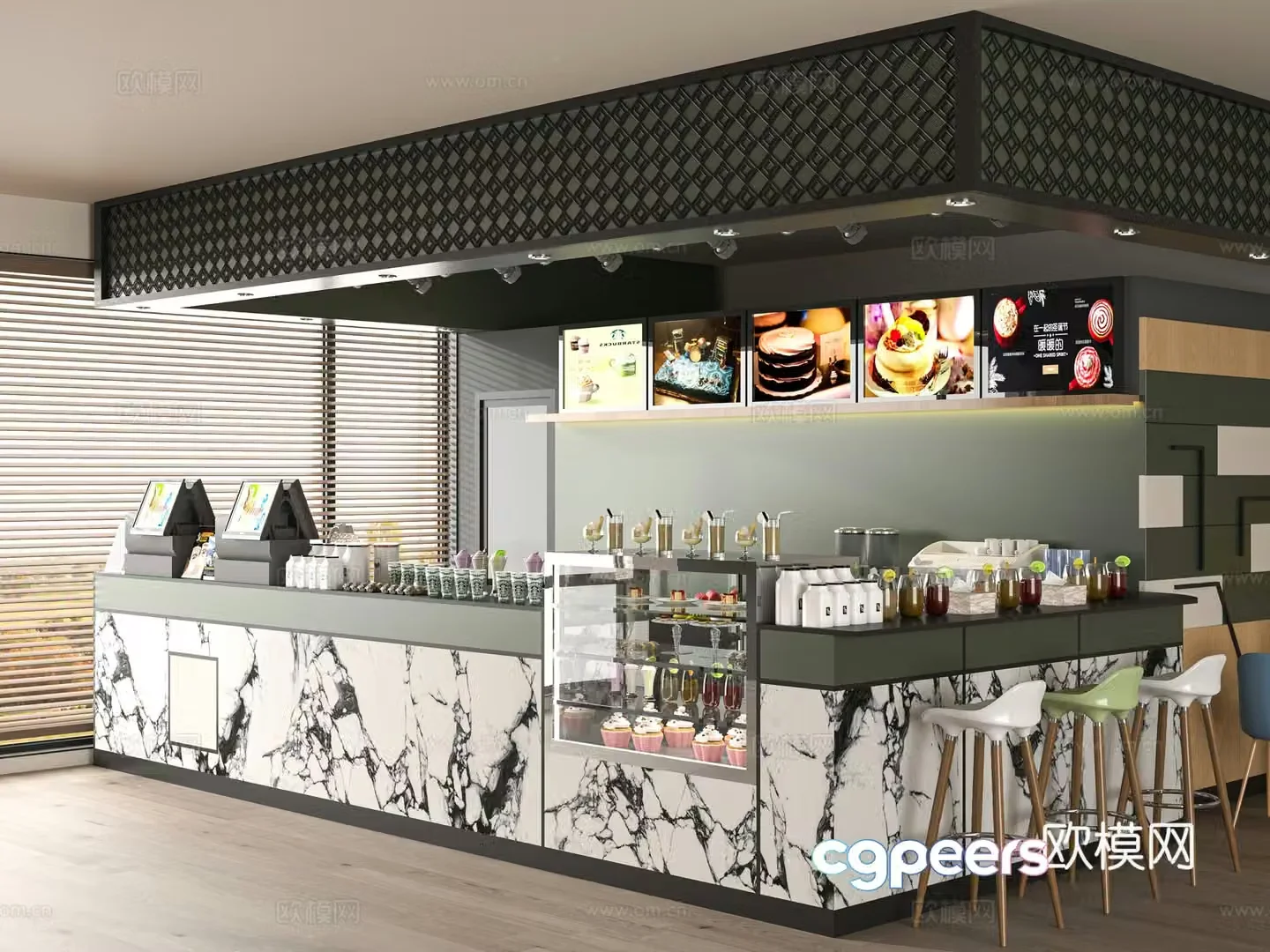 Modern cafe 3d model