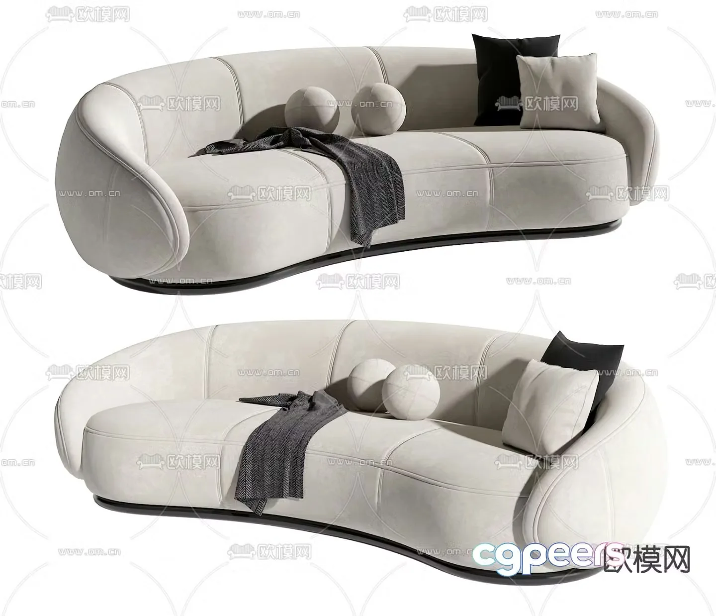 Special shaped sofa curved sofa 3d model