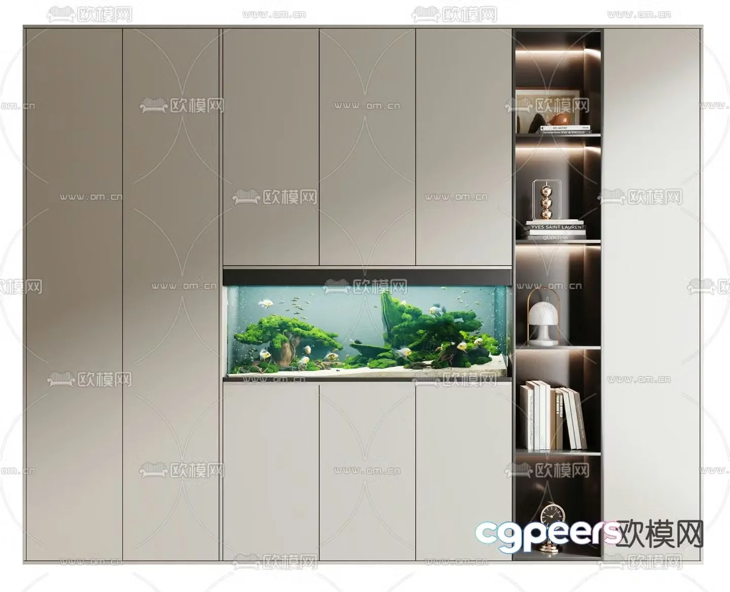 Modern decorative cabinet fish tank cabinet aquarium 3d model
