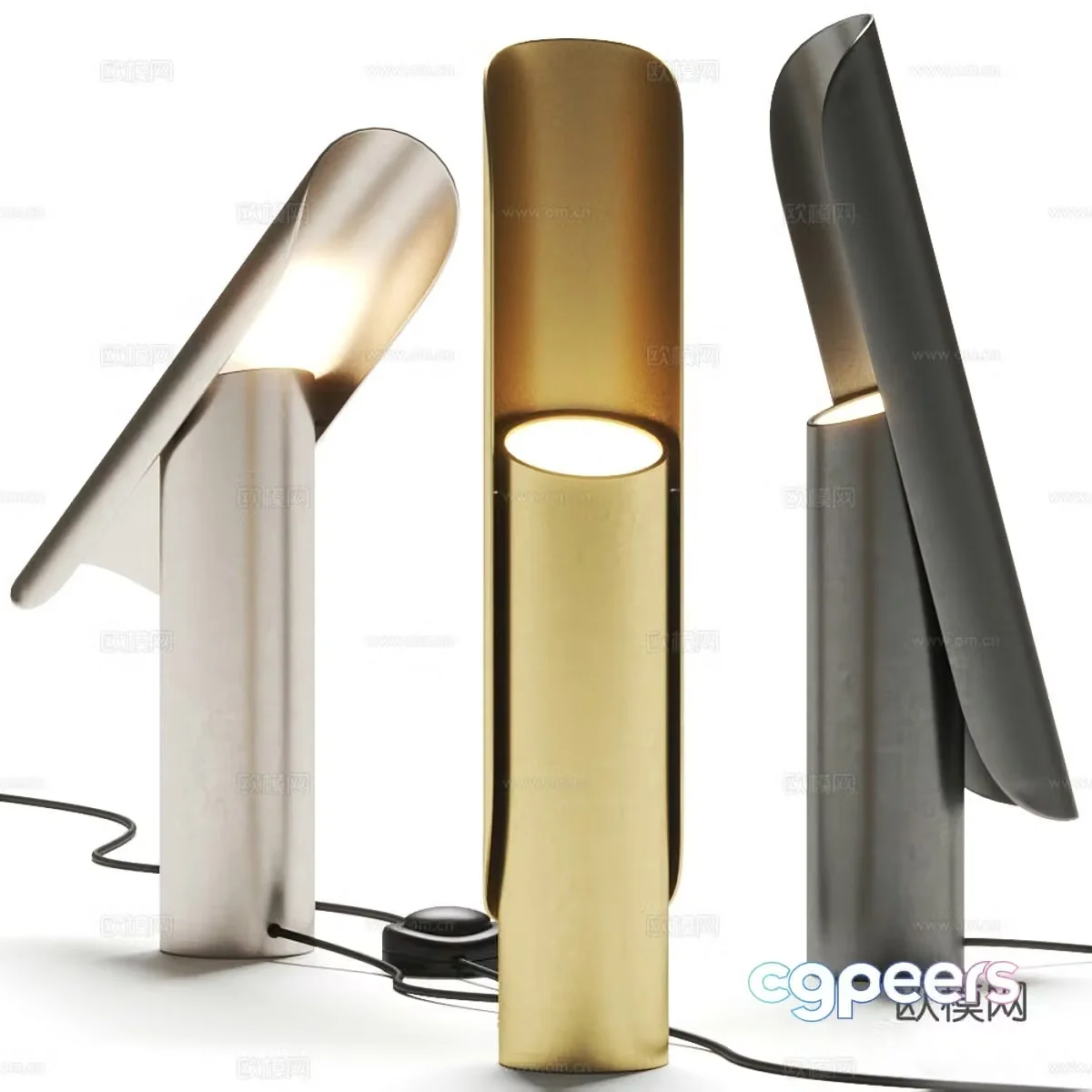 Modern light luxury minimalist metal desk lamp 3D model