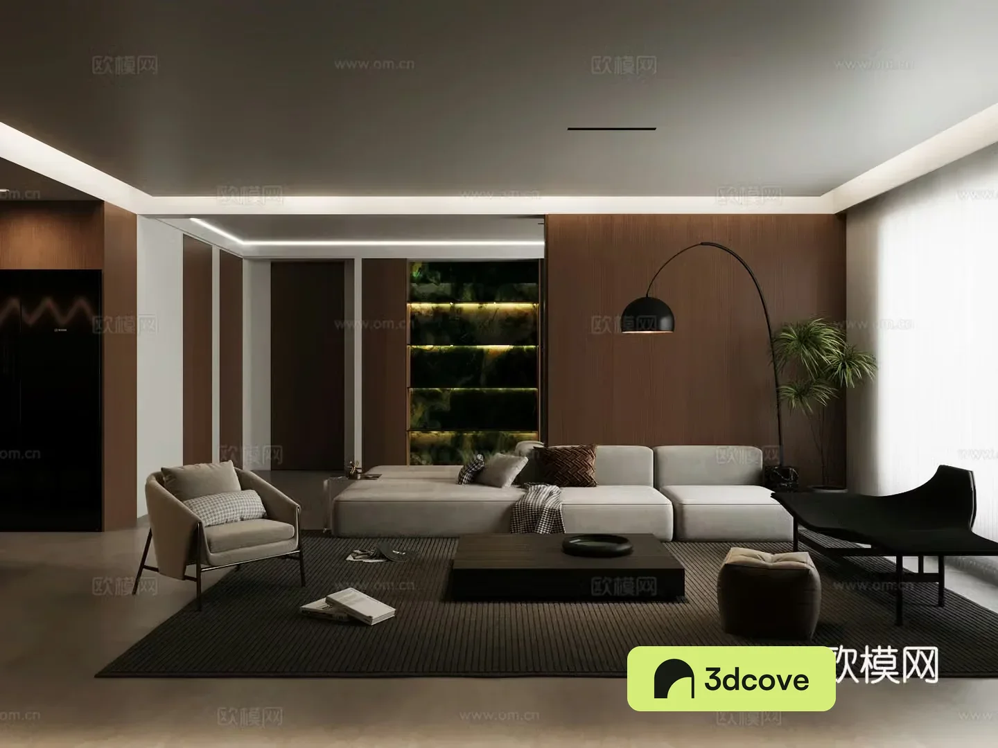 Modern living room light luxury living room Italian living room sofa coffee table combination leather multi-person sofa