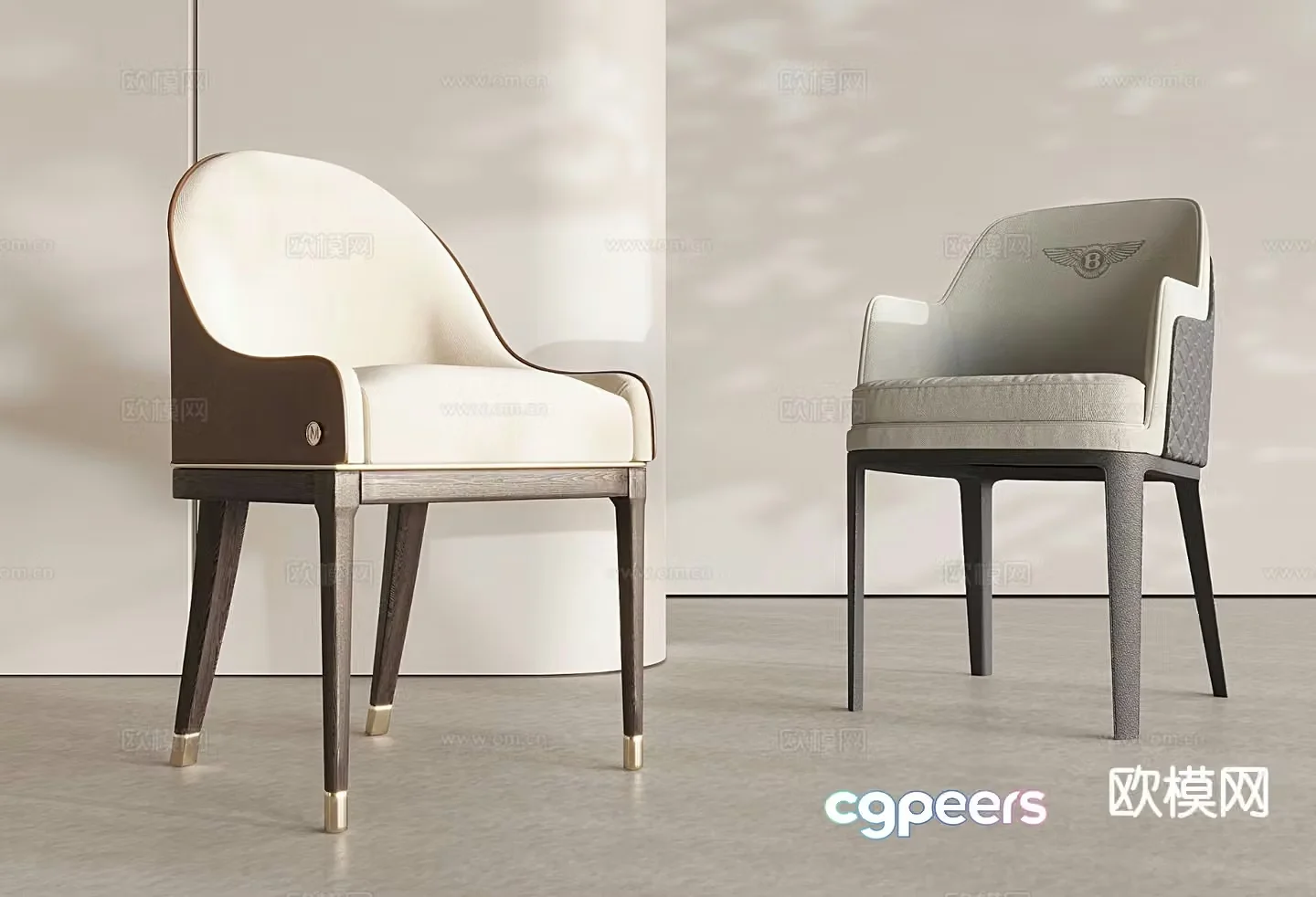 Italian single chair dining chair 3d model