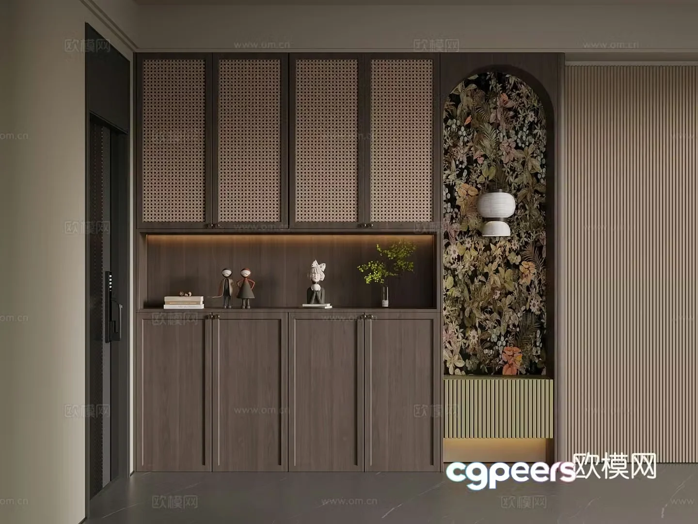 Middle Chinese style shoe cabinet partition shoe cabinet entrance shoe cabinet 3d model