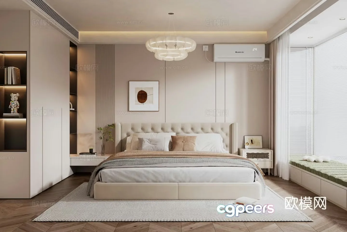 Cream style bedroom master bedroom 3d model