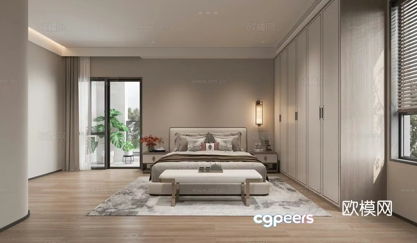 New Chinese bedroom 3D model