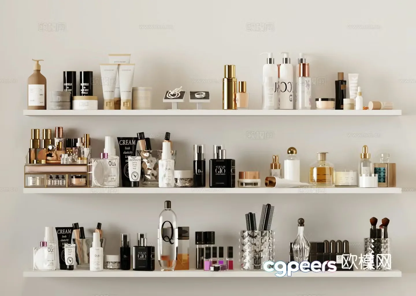 Modern cosmetics skin care products beauty products 3D model