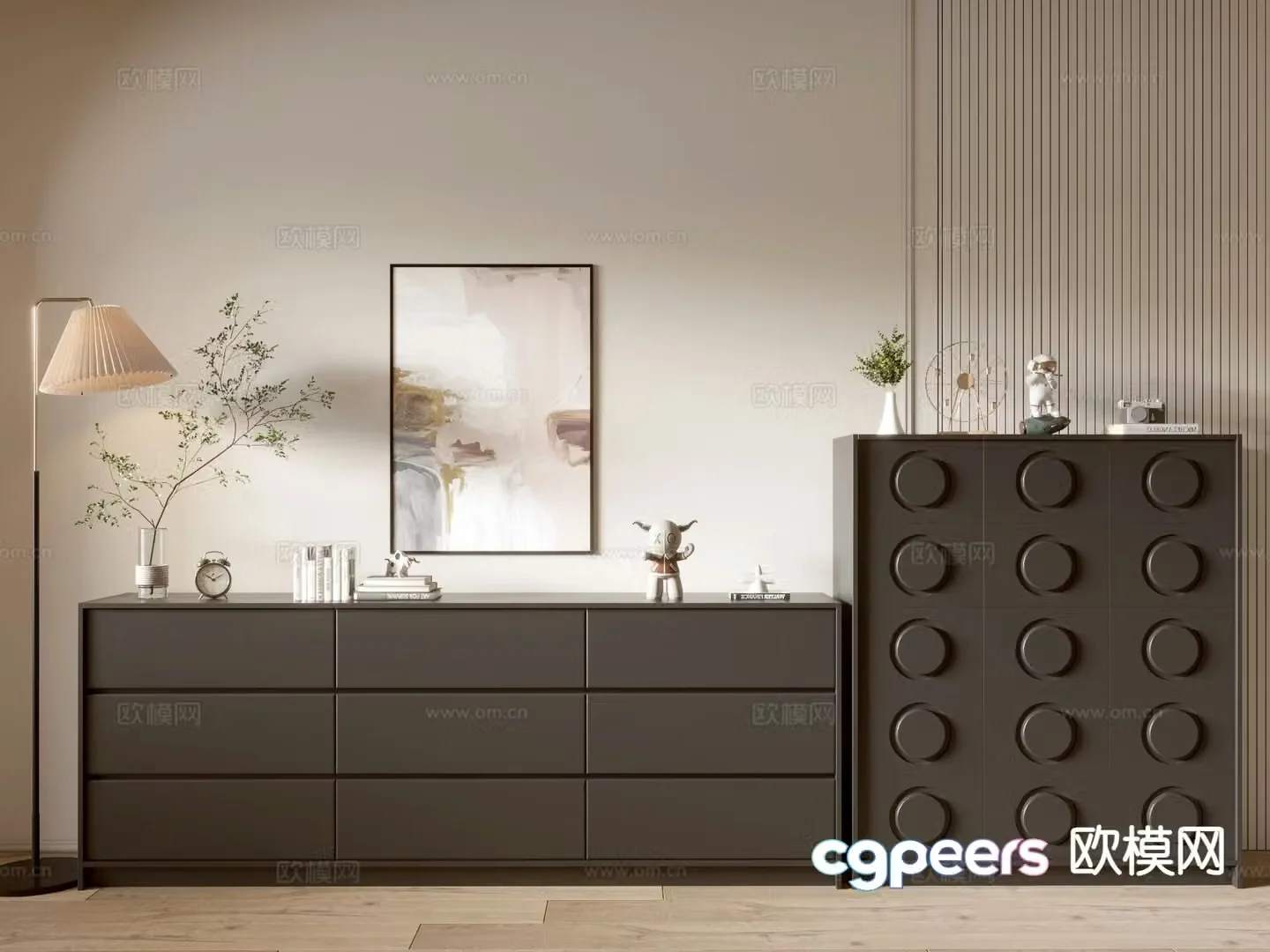 Modern entryway cabinet side cabinet 3d model