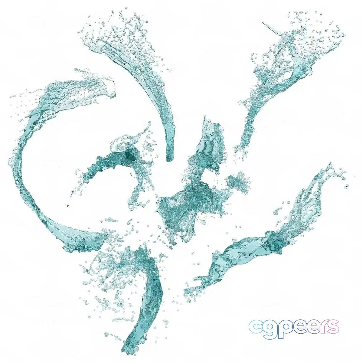 Abstract Water Splash 3D Model – 20511 – VRAY Render