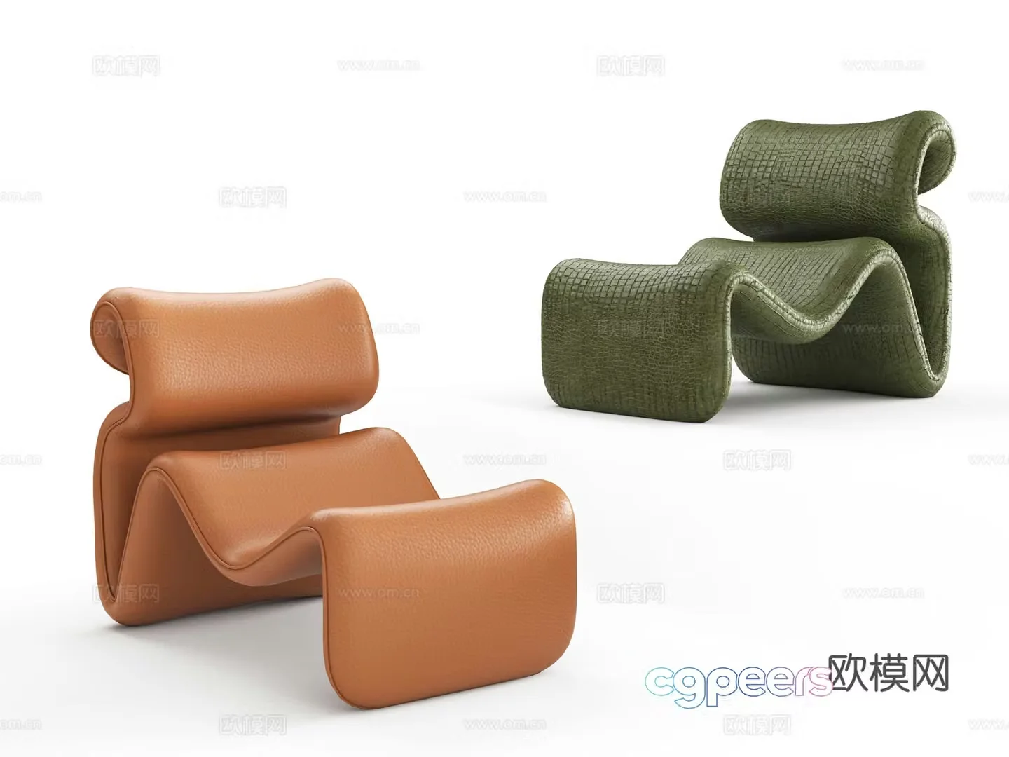 Light luxury leisure lounge chair 3d model