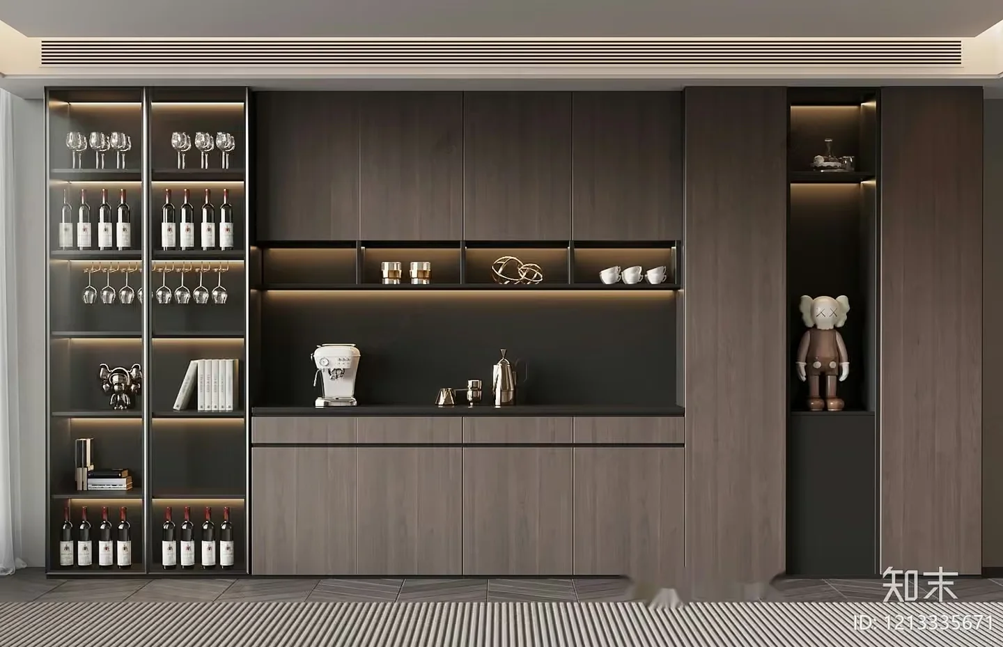 Modern Kitchen Cabinets 3D Model – 21892 – VRAY Render