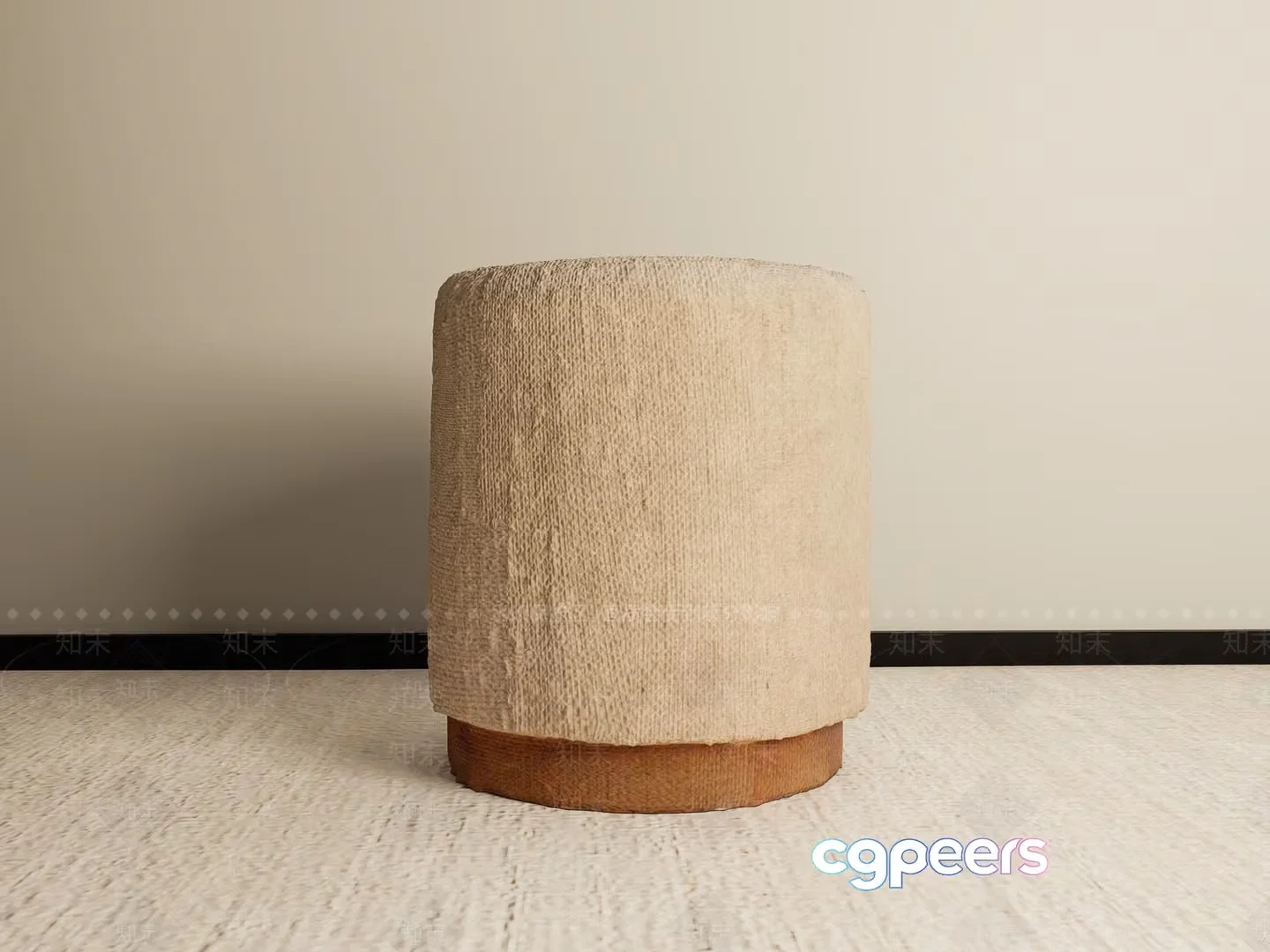 Modern Cylindrical Stool 3D Model – 8885 – VRAY Render