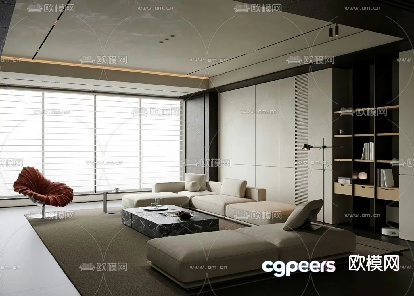 Modern living room 3d model