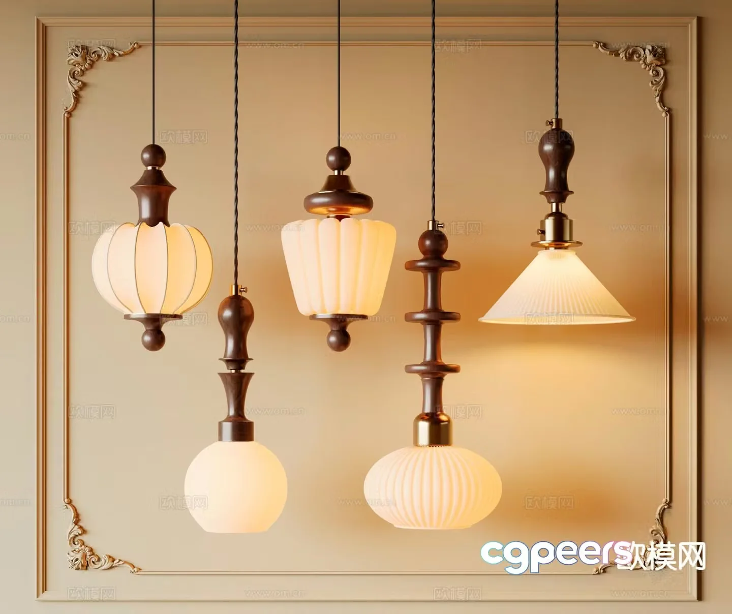Medieval style chandelier art chandelier 3d model