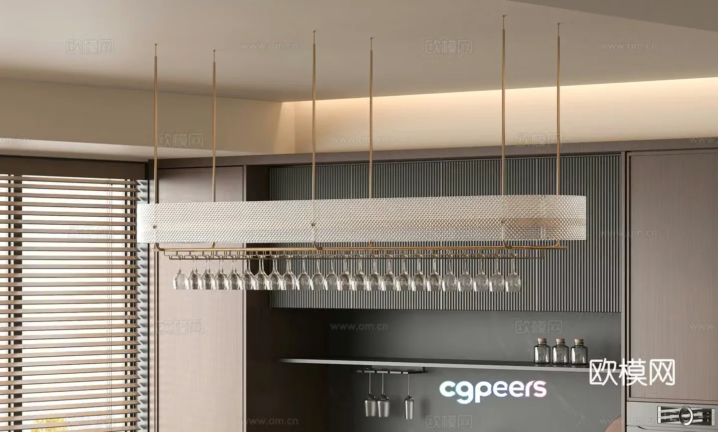 Modern bar chandeliers 3d model