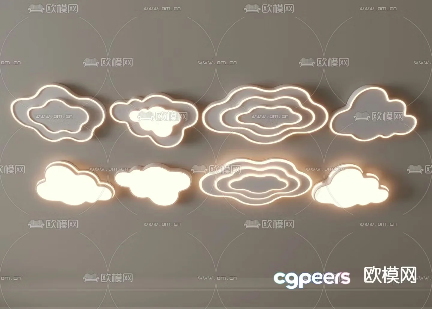 Cloud-shaped ceiling light 3D model
